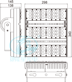 隧道燈TM340尺寸圖 隧道燈TM340尺寸圖