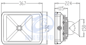 隧道燈TS365尺寸圖 隧道燈TS365尺寸圖