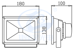 泛光燈FS180尺寸圖 泛光燈FS180尺寸圖