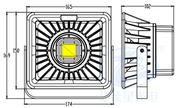 泛光燈FS200尺寸圖 泛光燈FS200尺寸圖